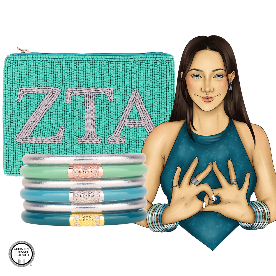 Zeta Tau Alpha Sorority Bangle Bracelet Stack | BuDhaGirl