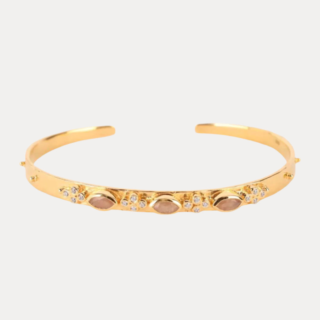 Moonstone Crystal | Gold-Plated Cuff Bracelet  | BuDhaGirl