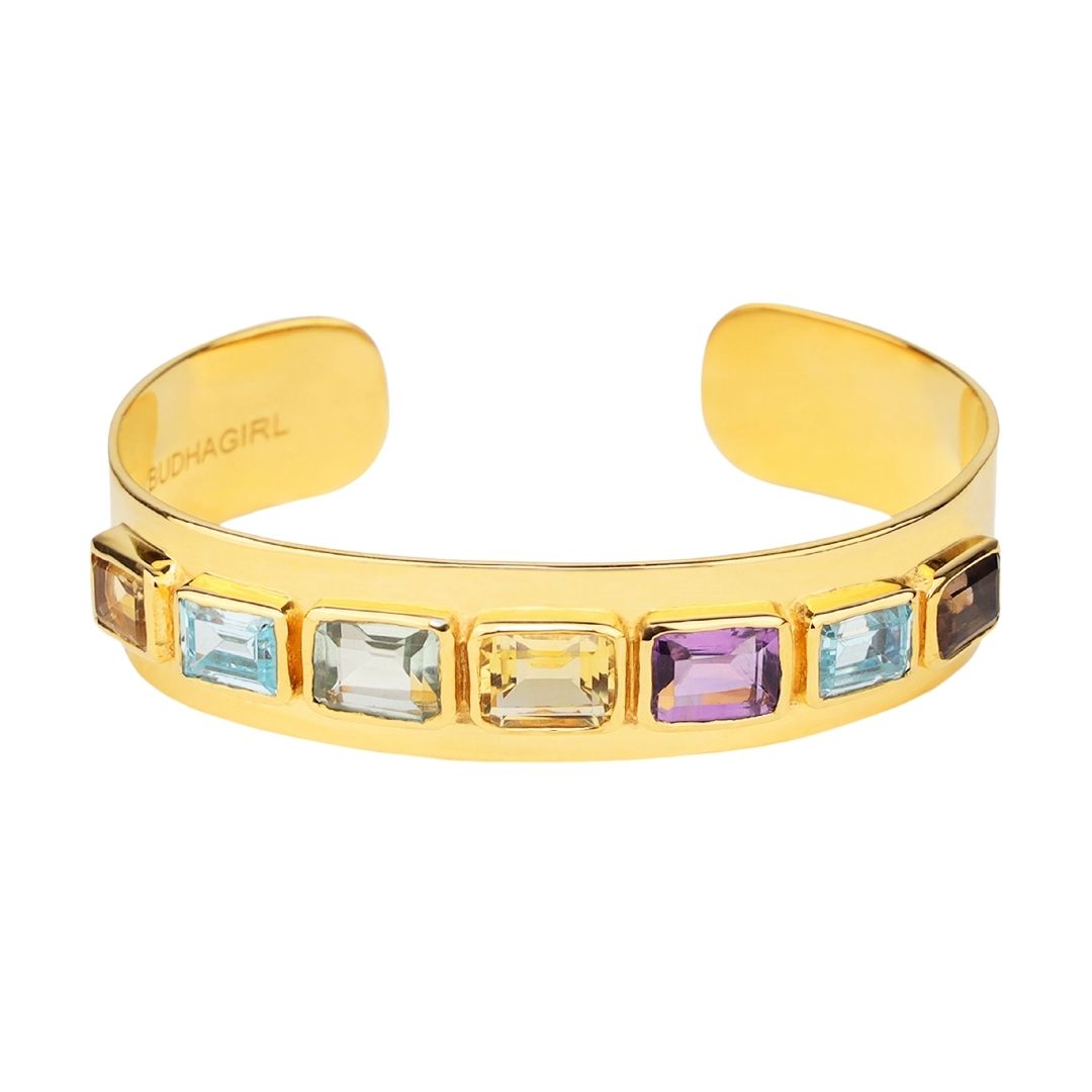 Devon Cuff: Rainbow Baguette Crystals - BuDhaGirl