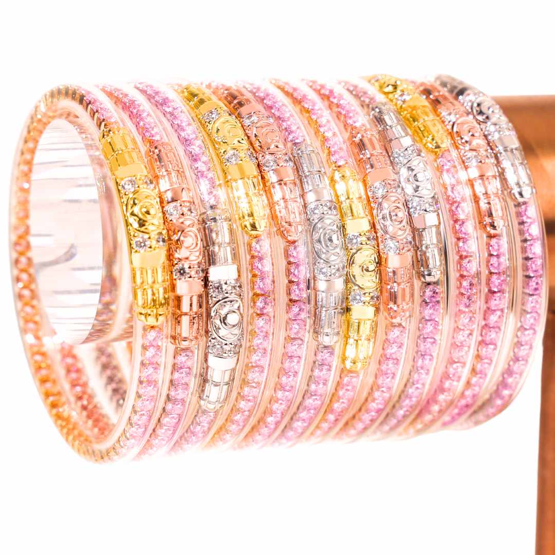 Three Queens All Weather Bangles® (AWB®) - Petal Pink | Bangle Bracelets for Women | BuDhaGirl